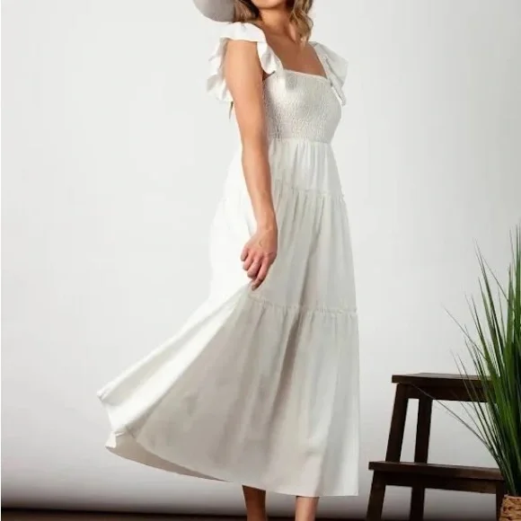 chinese dress ladies Women's Crochet Tank Maxi Dress with Slip Dress Xs / Tan